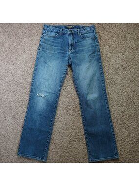 Lucky Brand Jeans Mens Tag 33x32 Act 34x30 181 Relaxed Straight Distressed Denim